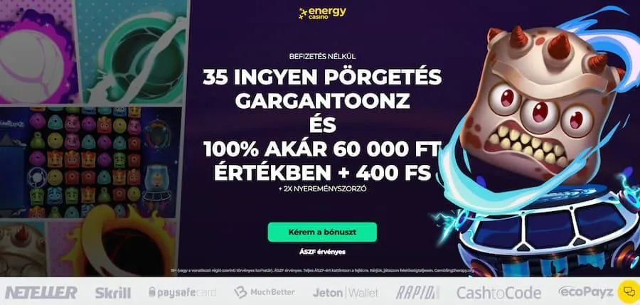 Energy Casino értékelés üdvözlő bónusz új játékosoknak